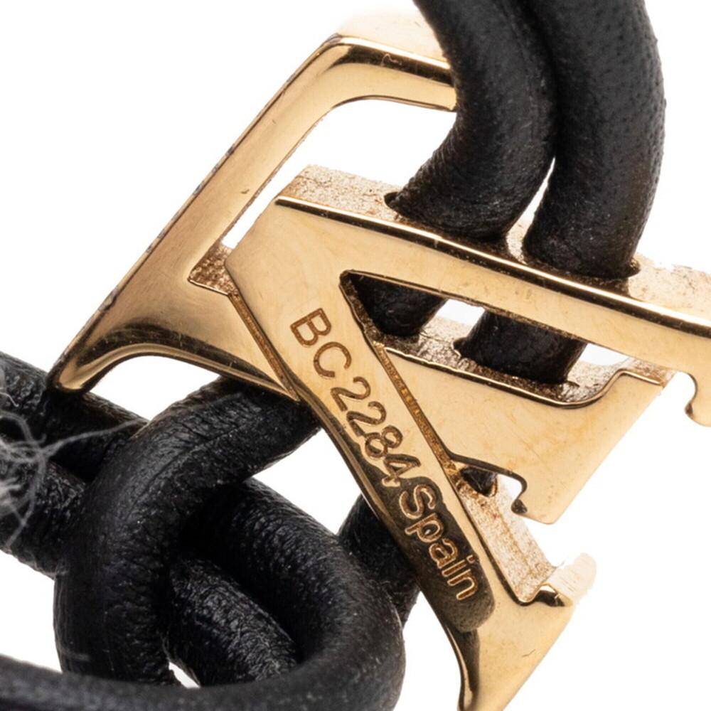 LOUIS VUITTON Black Monogram Leather Charm Bracelet - Picture 5 of 5